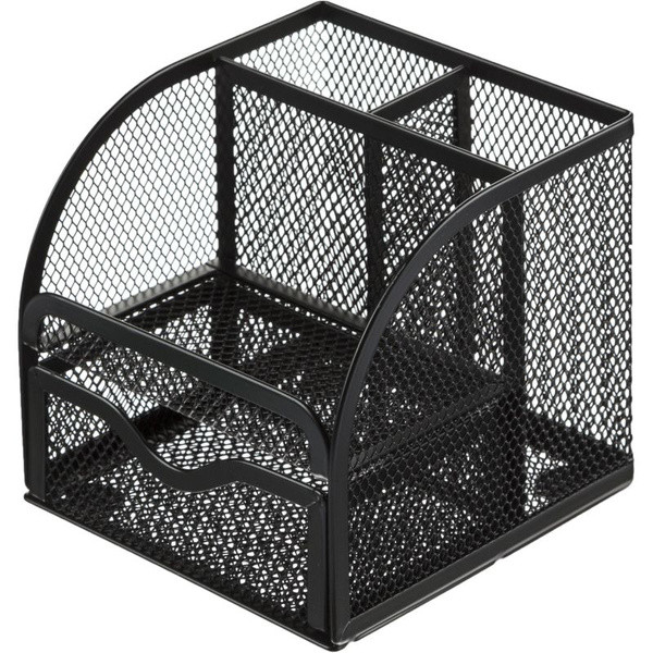 Подставка для канц.пренадлежностей, 4 отд., металлическая, черная WENZER OFFiCE /9061