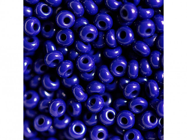 Бисер "ASMAR" размер №6, вес: 450 г, тёмно-синий глянцевый, непрозрачный