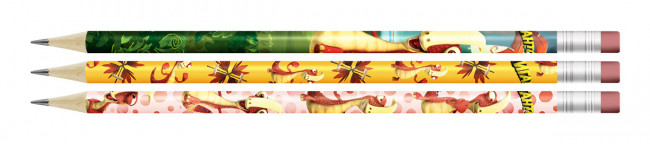 Набор графитных карандашей  ТМ (HB) круглые, с ластиком "Рокки" "Гигантозавр", 3шт, ВКФ/GGZ-3P-03