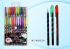 Набор гелевых ручек: ароматизированные, неон; частично с блёстками, пластиковый корпус /чёрно-цветная винтовая полоска/, цветной колпачок /в цвет чернил/, упаковка с европодвесом, толщина пишущего наконечника 1,0mm, 24 цвета.
