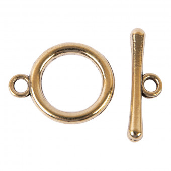 Замок-тогл 15 мм бронза, 5 шт, Zlatka/MFT-03 бронза