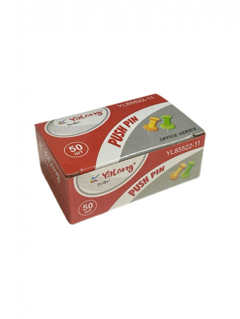 Кнопки канцелярские цветыне в к/кор, Yalong/YL85522-11