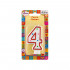 Свеча для торта "Цифра 4" 20.25г 1шт, BOOMZEE/BCD-05-4 (12)