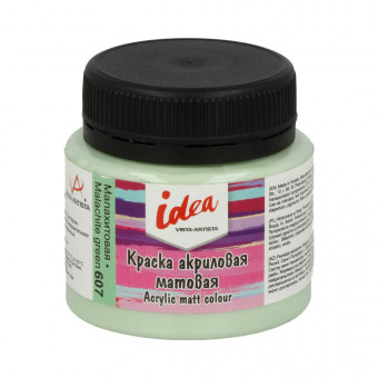 Краска акриловая для декора матовая 50мл 607 Малахитовая, idea, VISTA-ARTISTA/ IMA-50 607