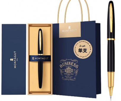 Ручка в футляре  TJ-54 Montagut (син) 0.5мм роллер, черная, металлический корпус, в к/кор M907 (1/10)