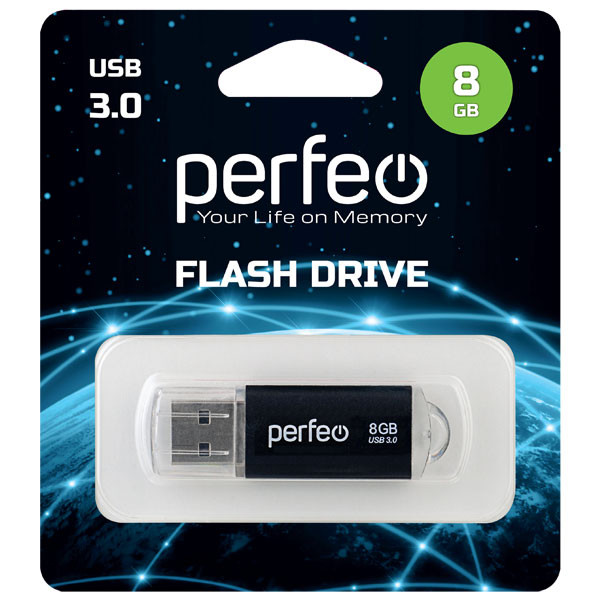 Флеш накопитель (память) USB 3.0 8GB C14 Gold metal series, Perfeo
