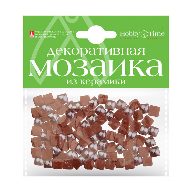 Мозаика 8х8мм декоративная из керамики, 100шт, коричневая, BV/2-332/12 Мозаика 8х8мм декоративная из керамики, 100шт, коричневая, BV/2-332/12