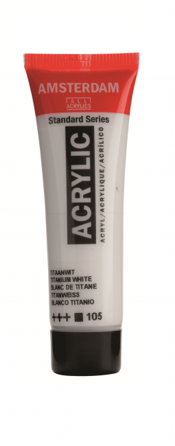 Краска акриловая Amsterdam туба 20мл №105 Белила титановые