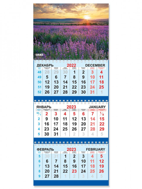 Квартальный календарь на 2023 год "Полевые цветы", КТ-23-119