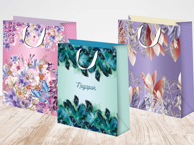 Пакет подарочный 18см х 23см "От всего сердца!" фольга, ассорти, Микрос/Ч47322 (12)