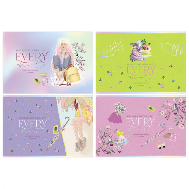 Альбом для рисования А4 20л "Every minute" на скрепке, ВG (4/40)