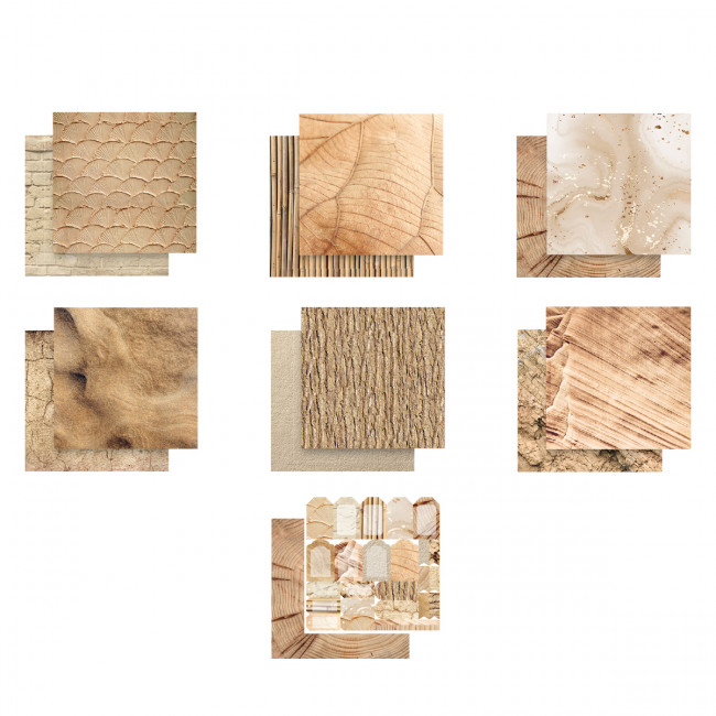 Бумага 20 x 20см 190 г/кв.м для скрапбукинга "Вокруг меня. Бежевый", двусторонняя, 7л, Mr.Painter/PSR-К 2605