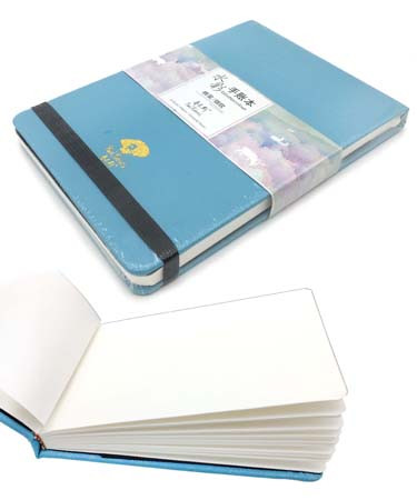 Скетчбук А5 (134х192мм) 20л. Акварельная бумага, мелкозернистая, 300гр/м, обложка кожзам голубая, с резинкой, Paul Rubens LB-12  №LBX3032 (1/1/20)