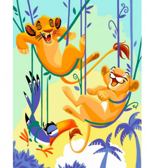 Набор для творчества "Рисование по номерам". "Игривые львята" 30 x 40