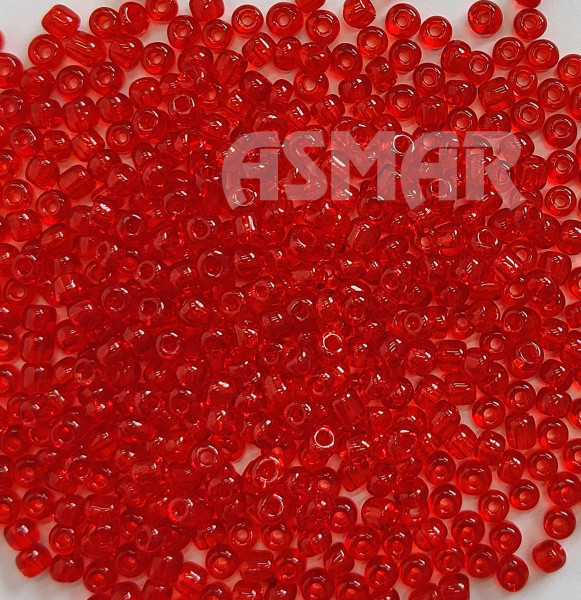 Бисер "ASMAR" размер №6, вес: 450 г, цвет - красный прозрачный