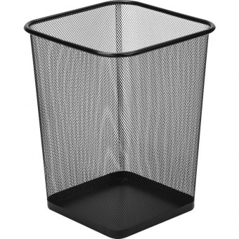 Корзина 20л для мусора металлическая. Квадратная, цвет-черный, WENZER OFFiCE /5007