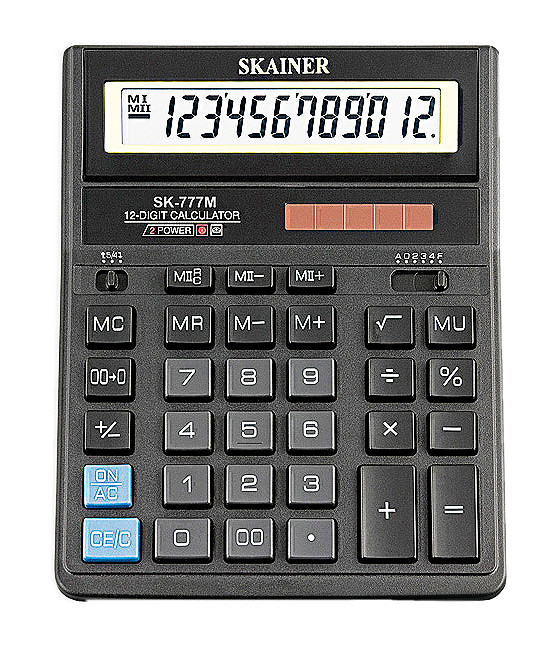 Калькулятор настольный 12-разрядный, большой, чёрный, размер:157 x 200 x 32мм. SKAINER/SDC-888TII Калькулятор настольный 12-разрядный, большой, чёрный, размер:157 x 200 x 32мм. SKAINER/SDC-888TII