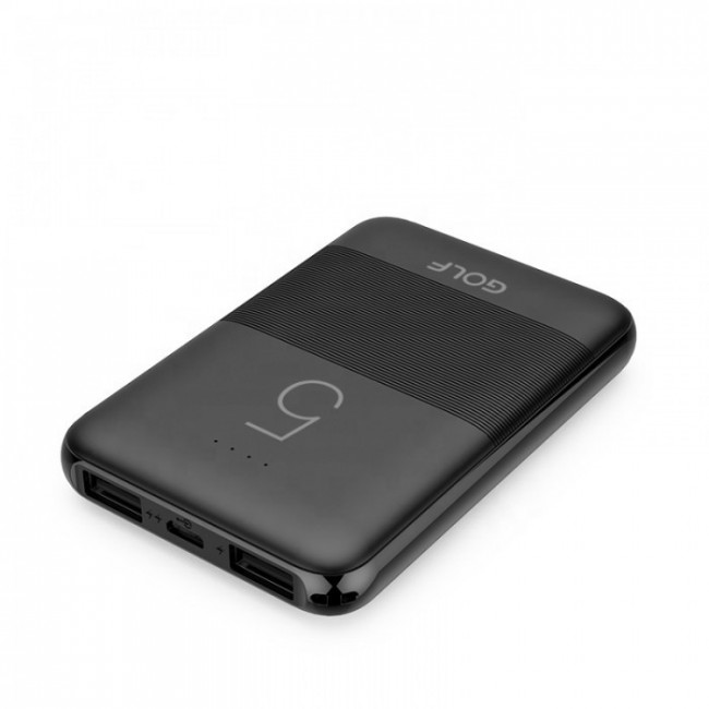 GOLF G95/ Powerbank 5000 mah/In Micro usb/ USB 1А, 2.1A/Black