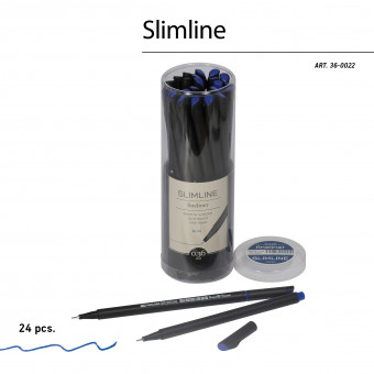 Ручка капиллярная 0,36мм синяя "Slimline. Fineliner", BV/36-0022 (24)