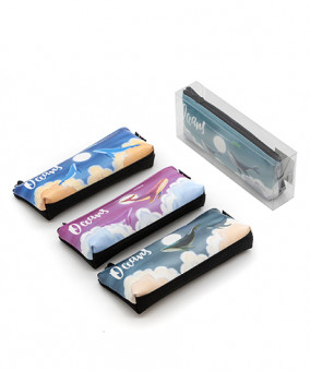 Пенал   CK-702 "Киты в облаках" косметичка, экокожа/текстиль, цвета ассорти, в упаковке ПВХ (1/4/288)