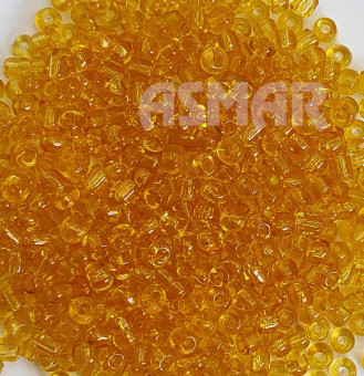 Бисер "ASMAR" размер №6, вес: 450 г, цвет- светлый янтарь, прозрачный