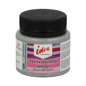 Краска акриловая для декора матовая 50мл 802 Холодная серая светлая, idea, VISTA-ARTISTA/ IMA-50 802