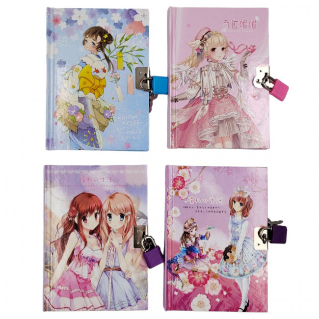 Блокнот А6 "АНИМЭ" на замочке, MAYLOTT/50K-1155