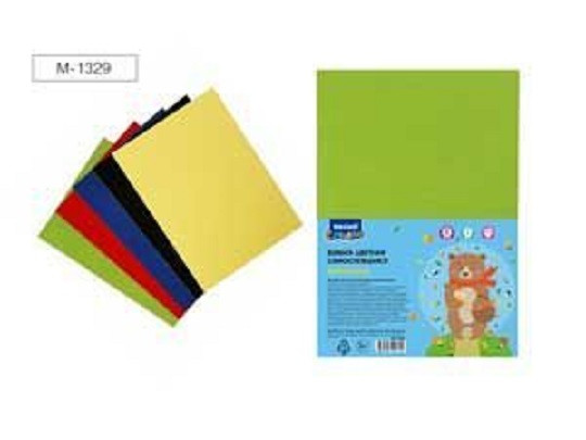 Набор цветной бумаги 5 цв., 5 л, самоклеящаяся, бархатная, 210х293 мм, Mazari (24) Набор цветной бумаги 5 цв., 5 л, самоклеящаяся, бархатная, 210х293 мм, Mazari (24)