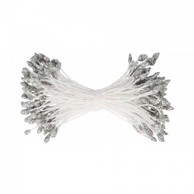 Тычинки для искусственных цветов 85шт серебро, Fiorico, Blumentag/TIC/M-2 серебро (10)