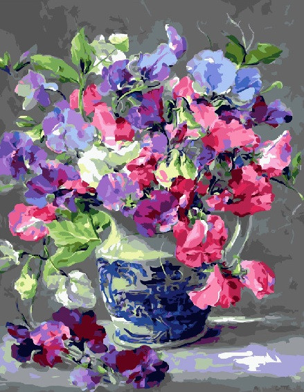 Картины по номерам (40х50) Цветы в вазе