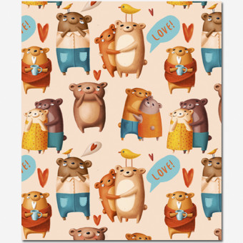 2907 Тетрадь общ.,170х203, 48л., скрепка, "Fanny Pattern", 4+0+уф, 4 диз.