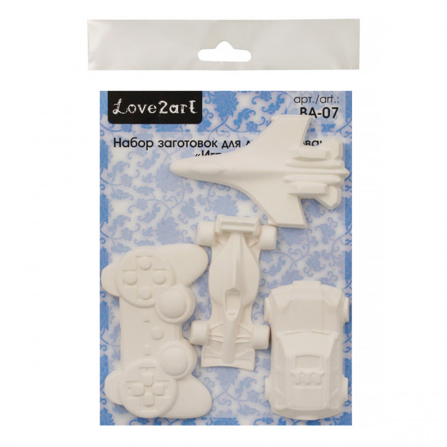 Набор заготовок 21 х 16 х 2см для декорирования "Игровой" из гипса, 4шт, Love2art/ВА-07