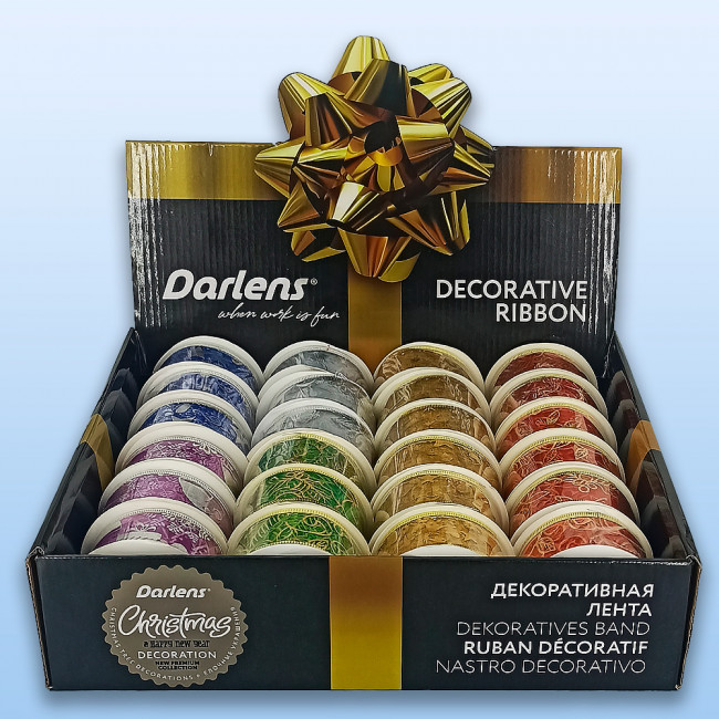 ЛЕНТА УПАКОВОЧНАЯ, DARLENS, 3.8ММХ27М, АССОРТИ, DL-DRL07765