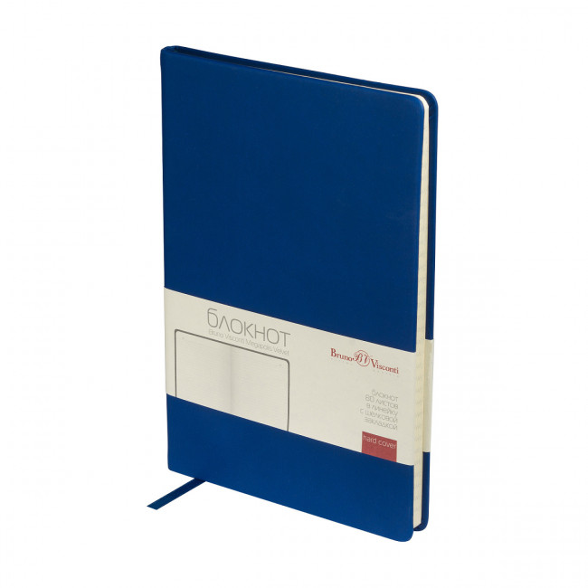 Бизнес- блокнот А5 80л линия "Megapolis velvet", сшивка, синий, BV/3-695/01 (20)