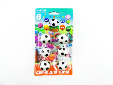 Набор свечей для торта "deVENTE. Football" 6 свечек-футбольных мячей, размер 2,5x2,5x2, в картонном блистере