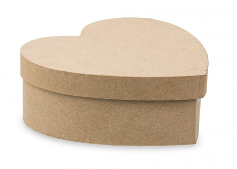 Заготовка 20,3 х 20,3 х 7,6см "Коробка-сердце" из папье-маше, для декорирования, Love2art/PAM-134