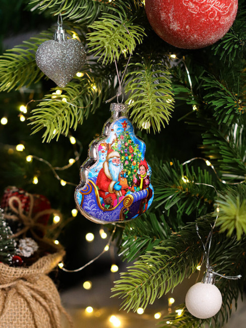 Стеклянная елочная игрушка "Елочка - Добрый Дед Мороз "Собственная разработка", MILAND/НУ-3305 Стеклянная елочная игрушка "Елочка - Добрый Дед Мороз "Собственная разработка", MILAND/НУ-3305