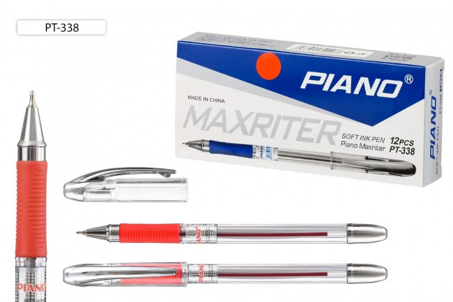 Ручка шариковая 0,5мм красная "Piano Maxriter", на масляной основе, прозрачный корпус, PIANO/PT-338-12 (12) Ручка шариковая 0,5мм красная "Piano Maxriter", на масляной основе, прозрачный корпус, PIANO/PT-338-12 (12)