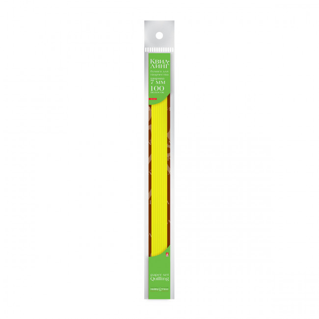 Бумага для квиллинга 7мм, 120г/м2, 100 полос, желтая, BV/2-081/01 Бумага для квиллинга 7мм, 120г/м2, 100 полос, желтая, BV/2-081/01