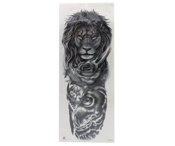 Наклейки Тату TQB-289 "Лев и сова" ч/б, 1 шт на листе, 48*17см (1/240) Наклейки Тату TQB-289 "Лев и сова" ч/б, 1 шт на листе, 48*17см (1/240)
