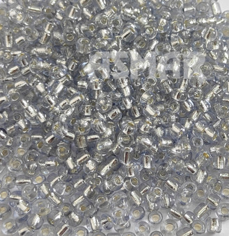 Бисер "ASMAR" размер №6, вес: 450 г, серебристый, внутреннее серебрение