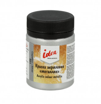 Краска акриловая для декора металлик 50мл 901 Серебро, idea, VISTA-ARTISTA/ IME-50 901