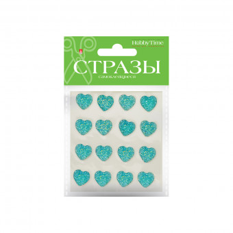 Самоклеящиеся стразы d 14мм "Сердечки", 4 вида, №92, BV/2-344/01