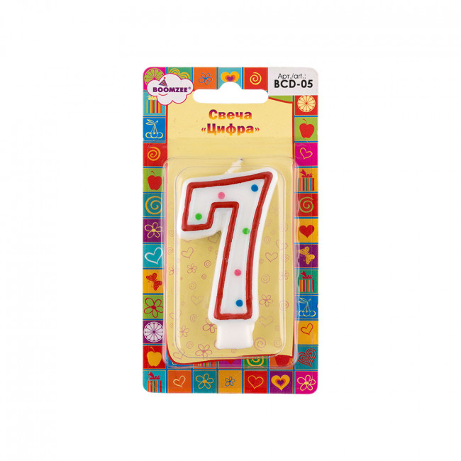 Свеча для торта "Цифра 7" 20.25г 1шт, BOOMZEE/BCD-05-7 (12) Свеча для торта "Цифра 7" 20.25г 1шт, BOOMZEE/BCD-05-7 (12)