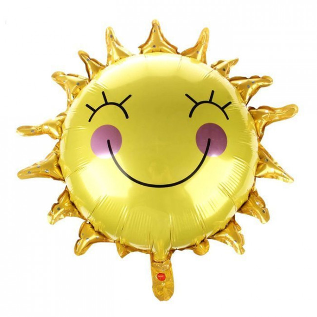 Шар ФИГУРА/14" Солнышко желтое 35 см /К