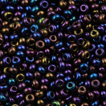 Бисер "ASMAR" размер №6, вес: 450 г, чёрный хамелеон