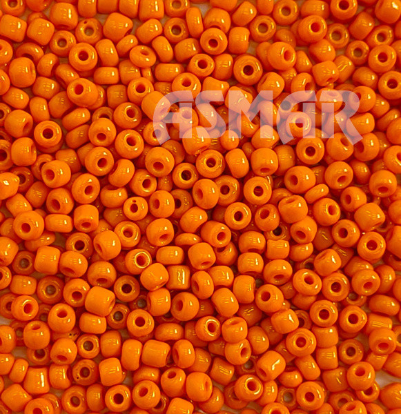 Бисер "ASMAR" размер №8, вес: 450 г, оранжевый глянцевый, непрозрачный