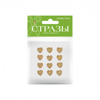 Самоклеящиеся стразы d 16мм "Сердечки", 4 вида, №93, BV/2-344/02