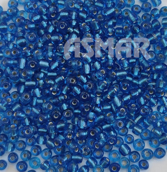 Бисер "ASMAR" размер №6, вес: 450 г, синий, внутреннее серебрение