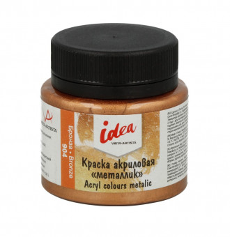 Краска акриловая для декора металлик 50мл 904 Бронза, idea, VISTA-ARTISTA/ IME-50 904